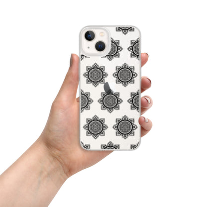 Phonecase For iPhone- Clear Case With Black Mandala