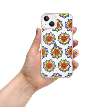 Phonecase For iPhone - Clear Case With Rainbow Flower Mandala