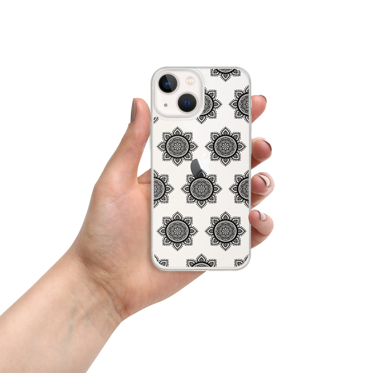 Phonecase For iPhone- Clear Case With Black Mandala