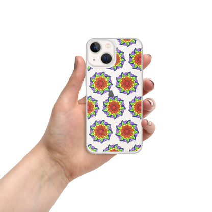 Phonecase For iPhone - Clear Case With Rainbow Flower Mandala
