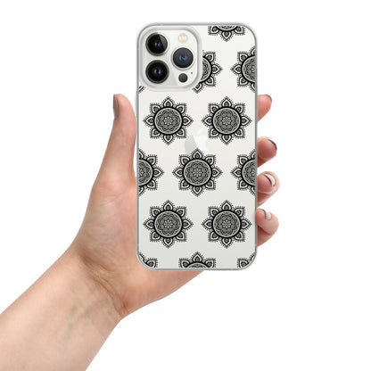 Phonecase For iPhone- Clear Case With Black Mandala