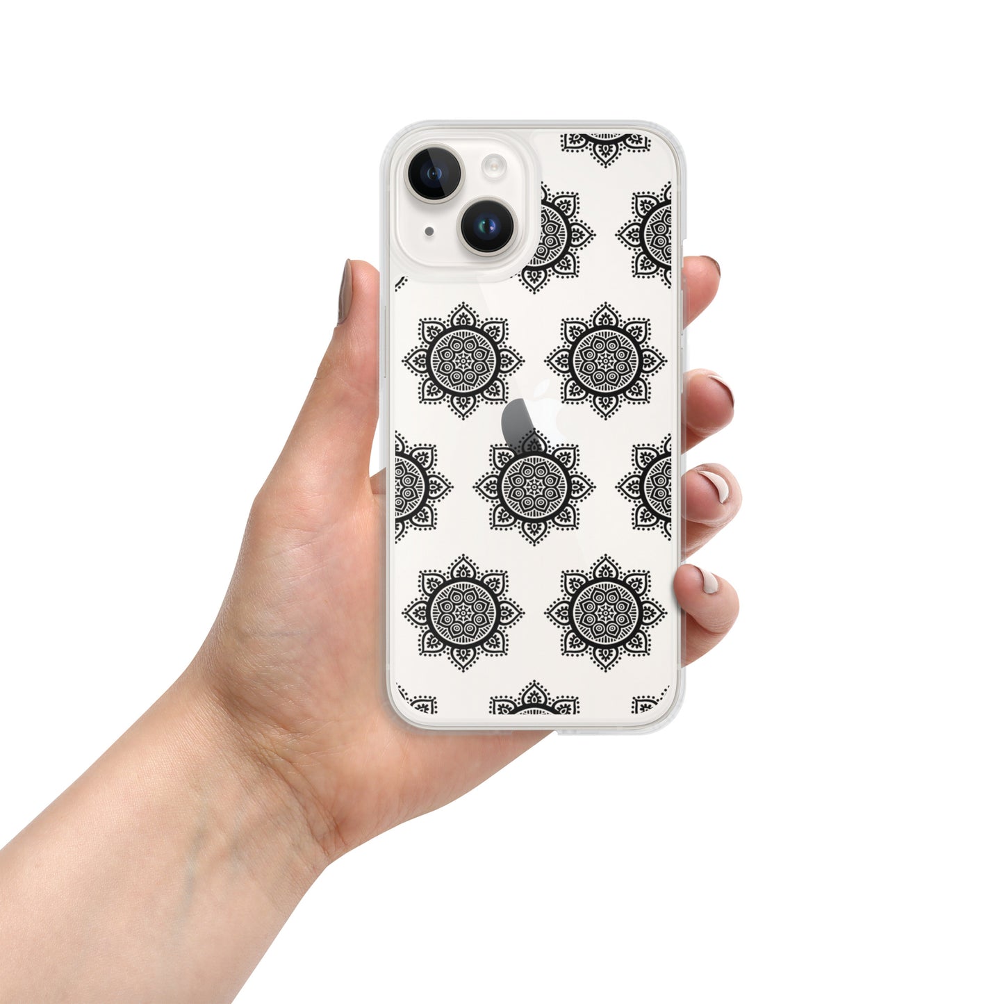 Phonecase For iPhone- Clear Case With Black Mandala