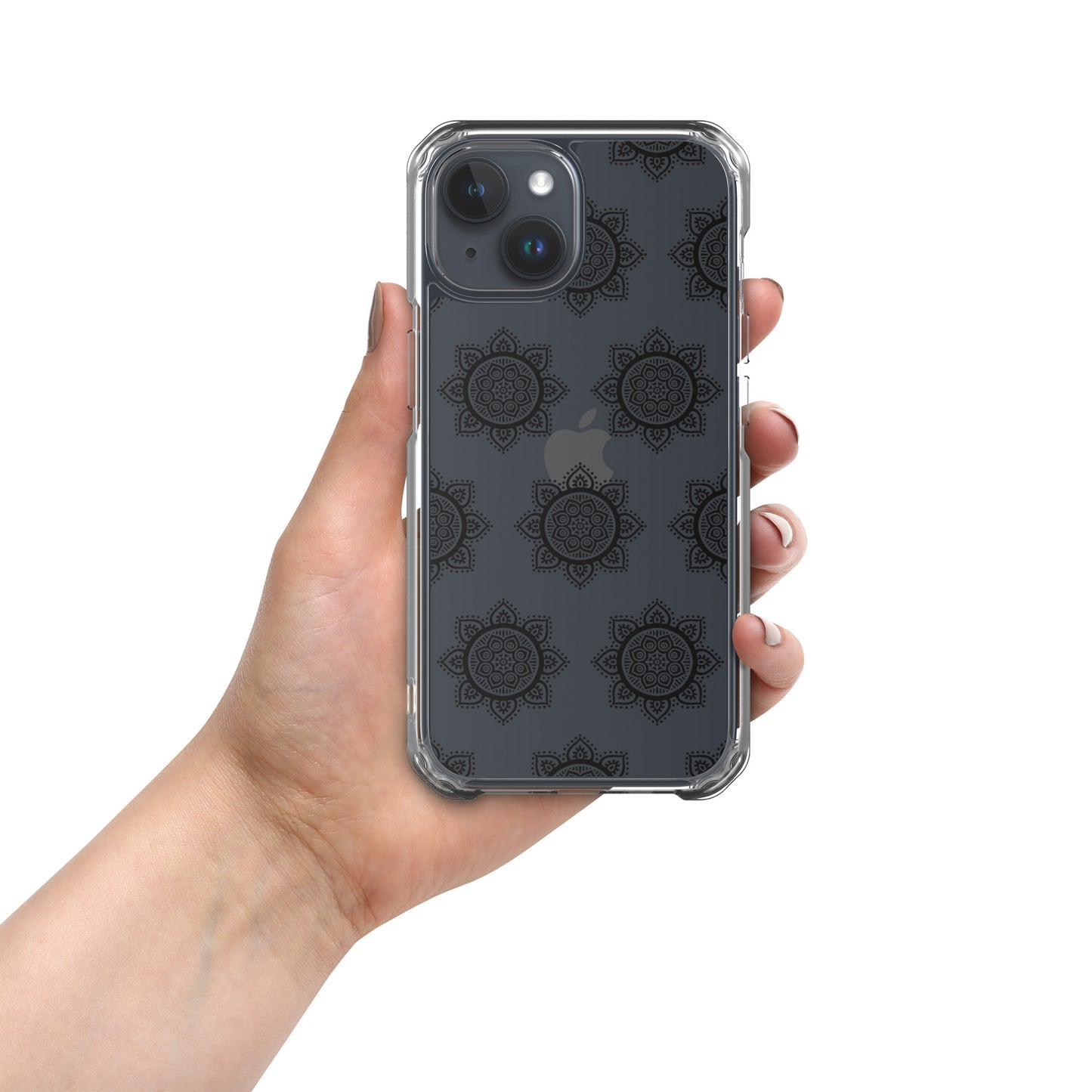 Phonecase For iPhone- Clear Case With Black Mandala