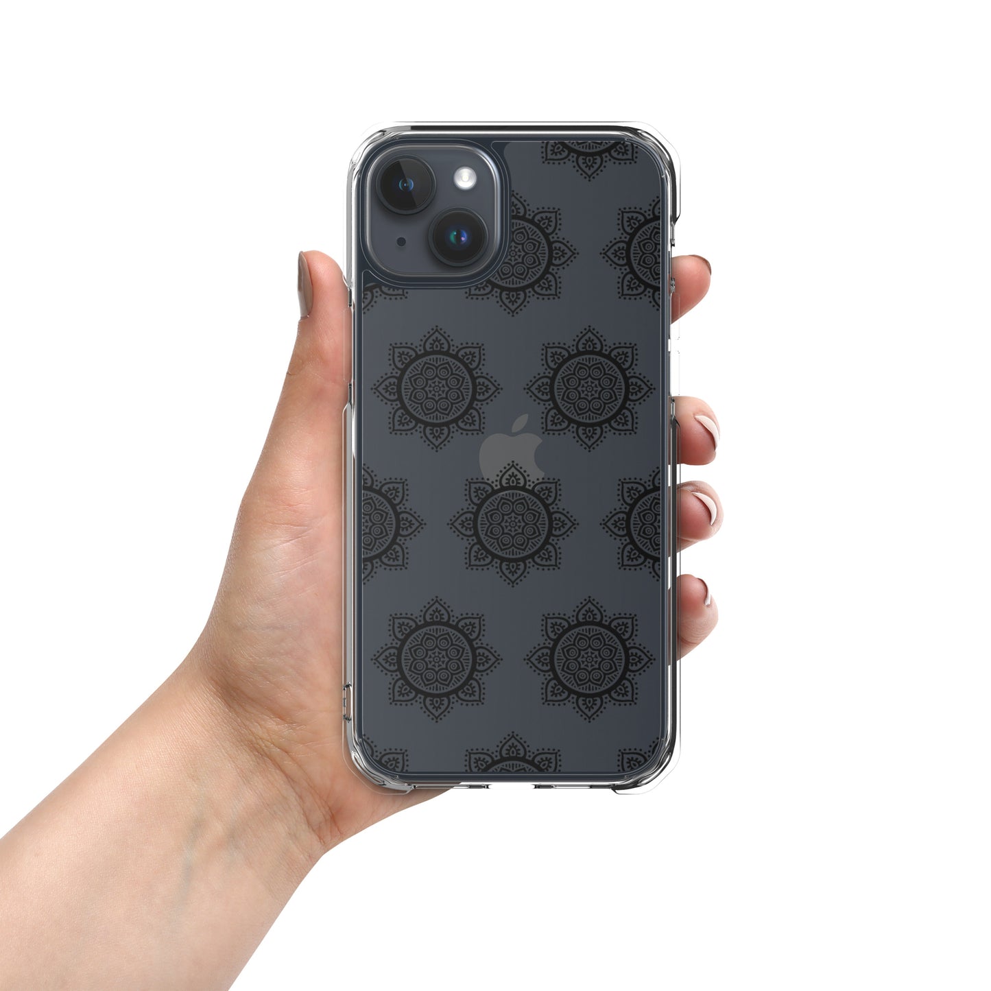 Phonecase For iPhone- Clear Case With Black Mandala