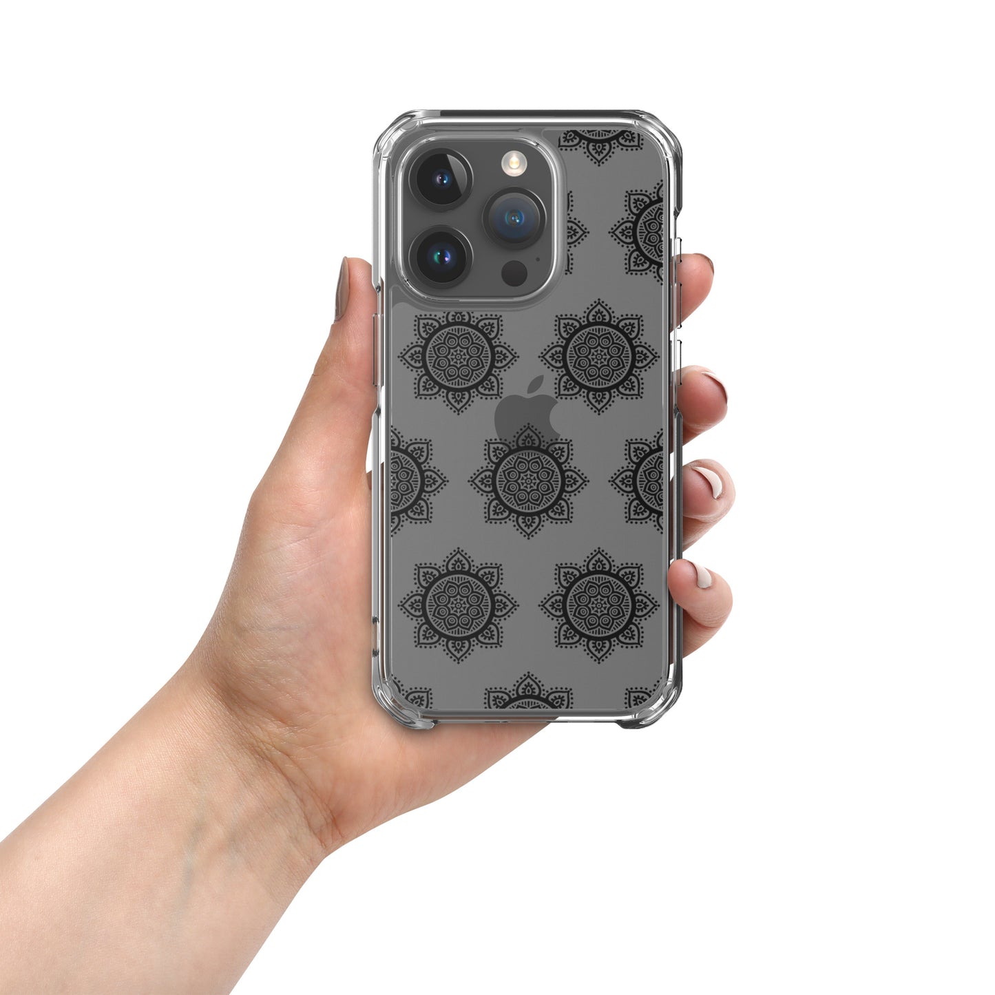 Phonecase For iPhone- Clear Case With Black Mandala