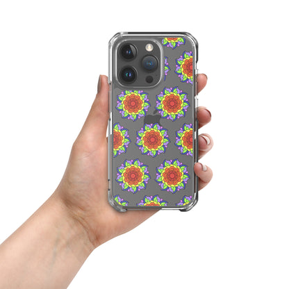 Phonecase For iPhone - Clear Case With Rainbow Flower Mandala