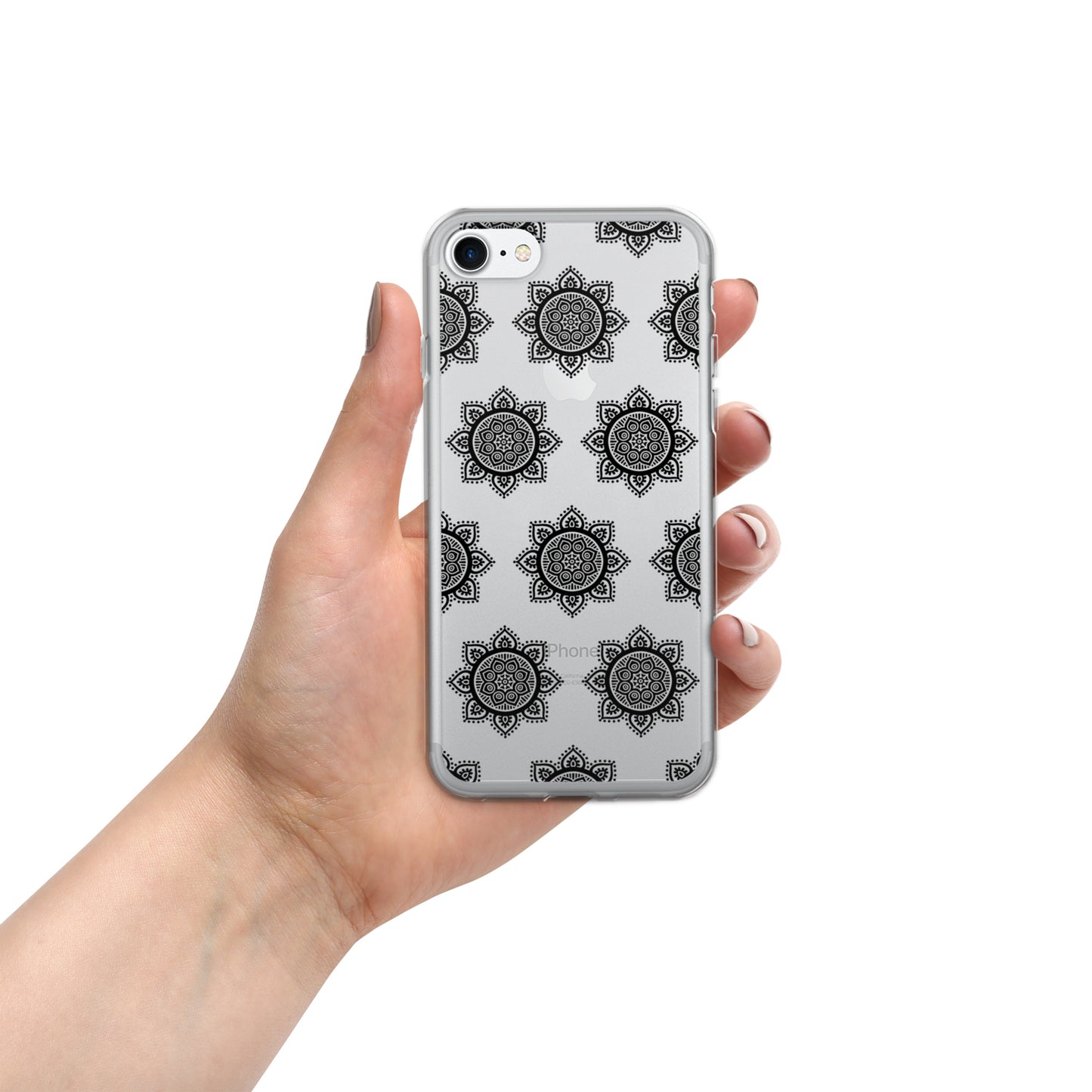 Phonecase For iPhone- Clear Case With Black Mandala