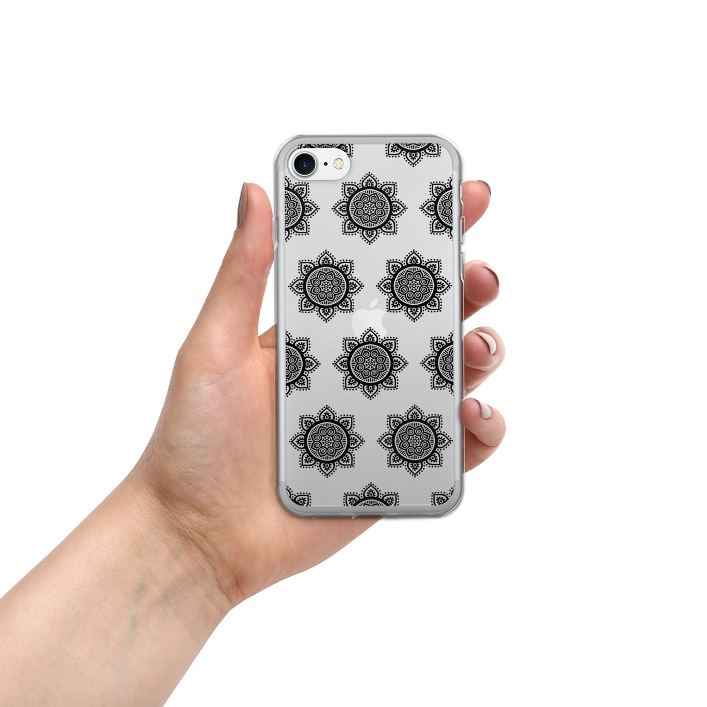 Phonecase For iPhone- Clear Case With Black Mandala