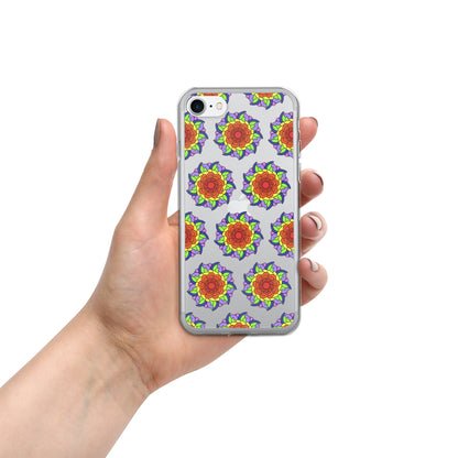 Phonecase For iPhone - Clear Case With Rainbow Flower Mandala