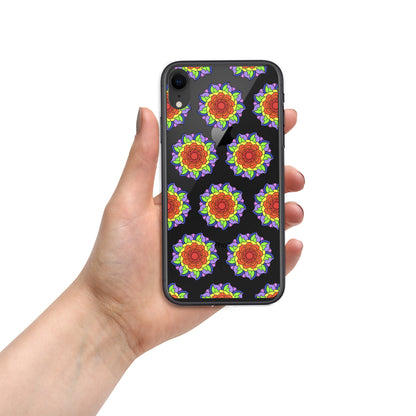 Phonecase For iPhone - Clear Case With Rainbow Flower Mandala