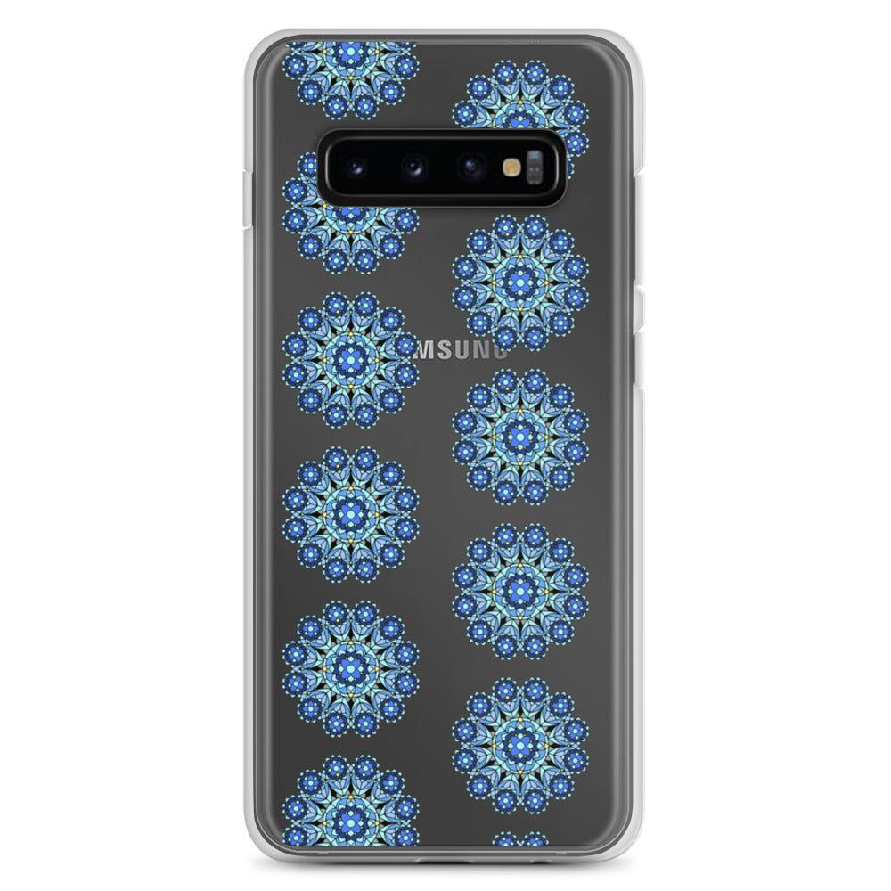 Phonecase for Samsung -  Clear Case With Blue Mandala