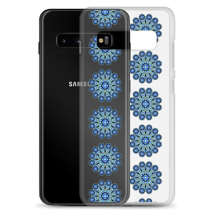 Phonecase for Samsung -  Clear Case With Blue Mandala