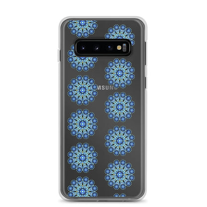 Phonecase for Samsung -  Clear Case With Blue Mandala