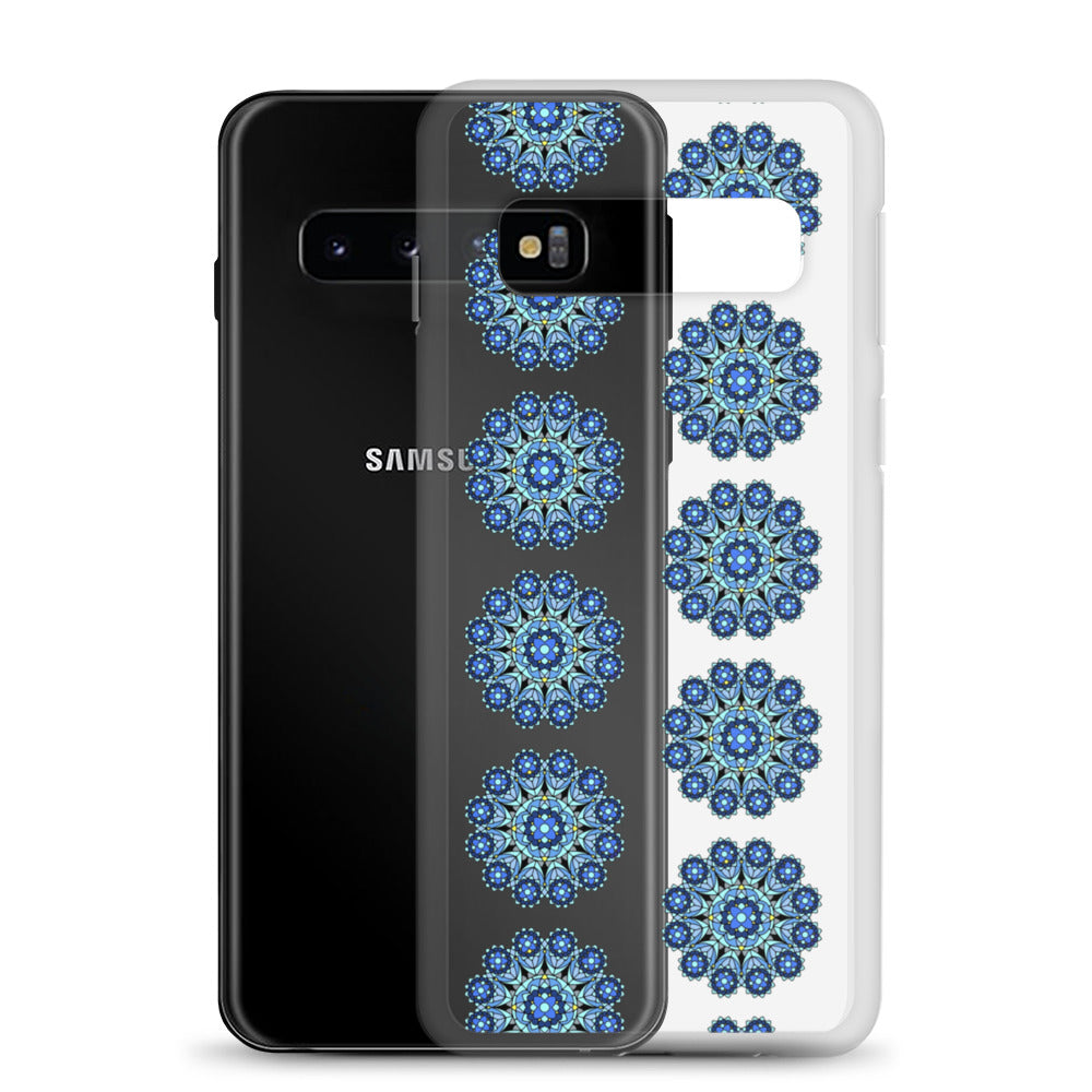 Phonecase for Samsung -  Clear Case With Blue Mandala