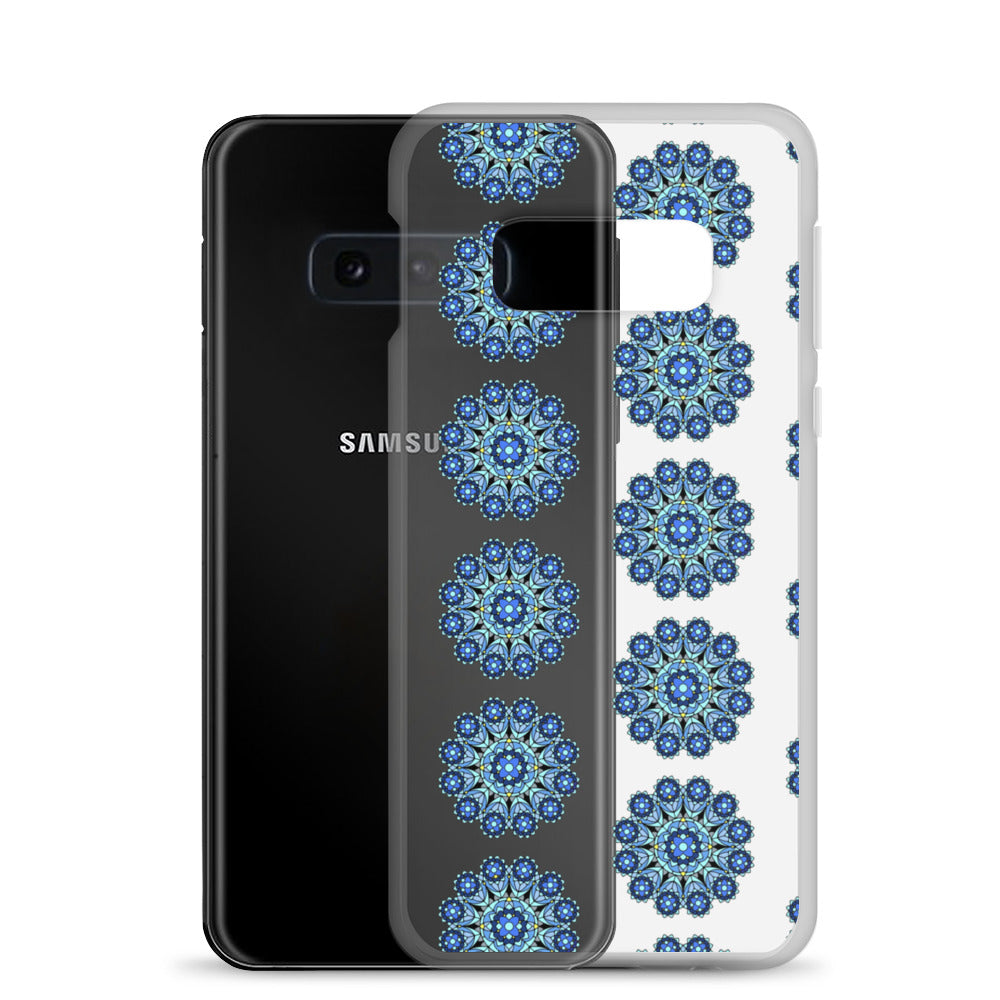 Phonecase for Samsung -  Clear Case With Blue Mandala