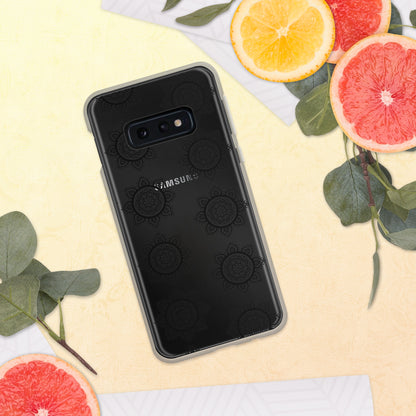 Phonecase for Samsung - Clear Case With Black Mandala