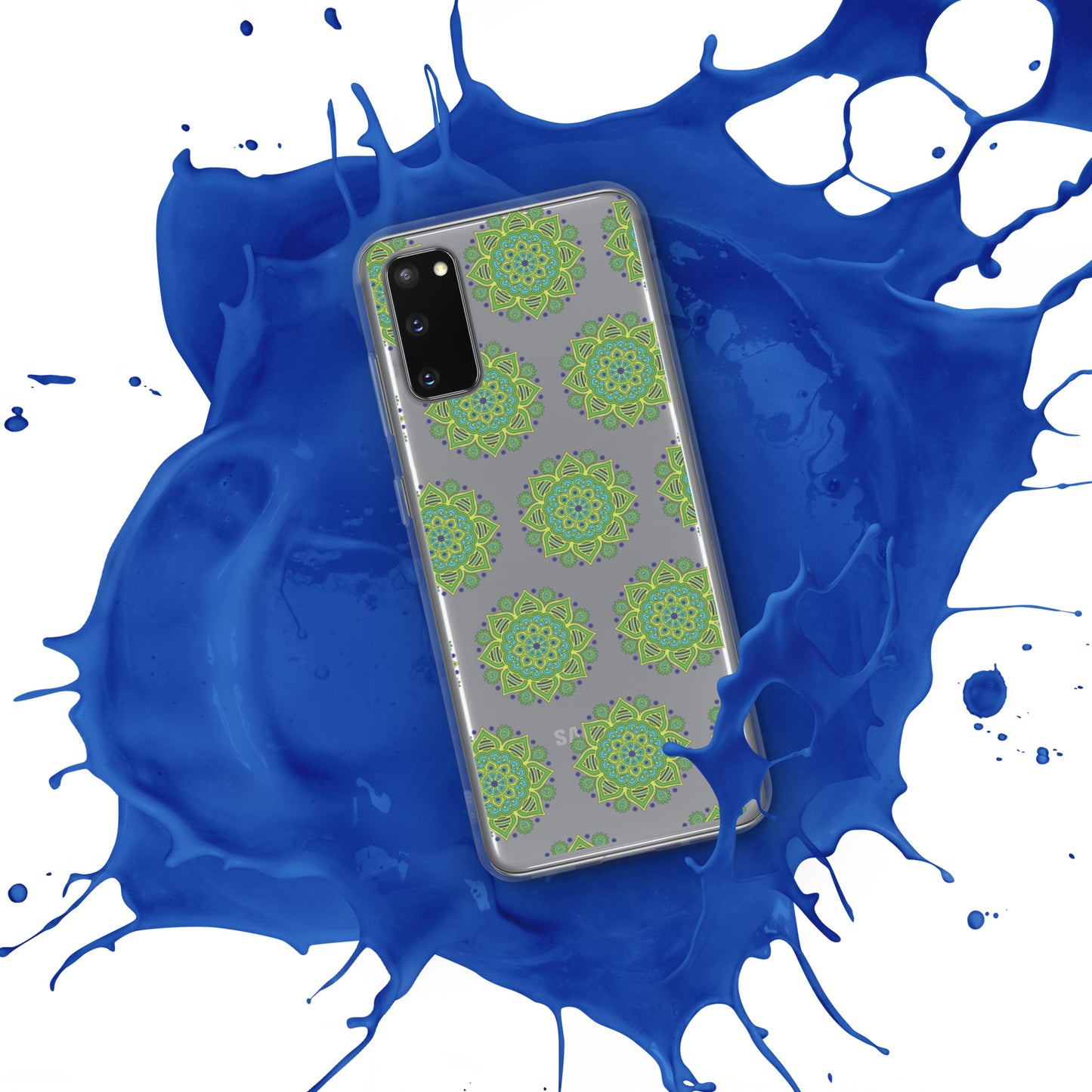 Phonecase for Samsung-  Clear Case With Green Mandala
