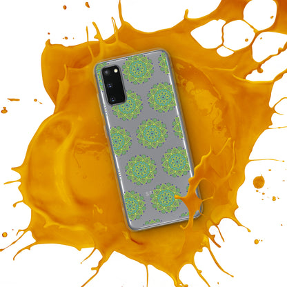 Phonecase for Samsung-  Clear Case With Green Mandala