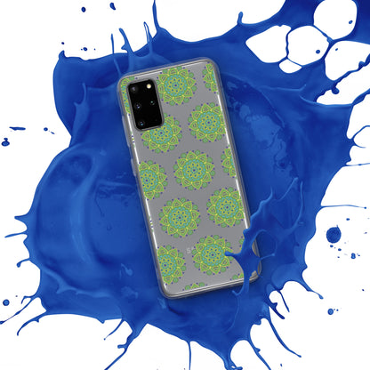 Phonecase for Samsung-  Clear Case With Green Mandala