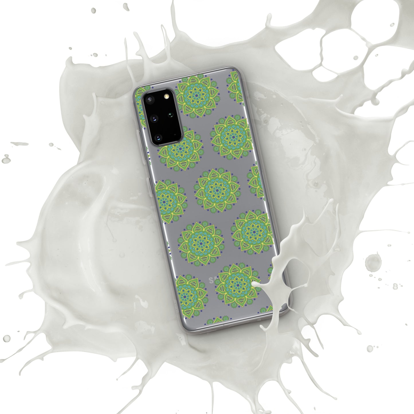 Phonecase for Samsung-  Clear Case With Green Mandala