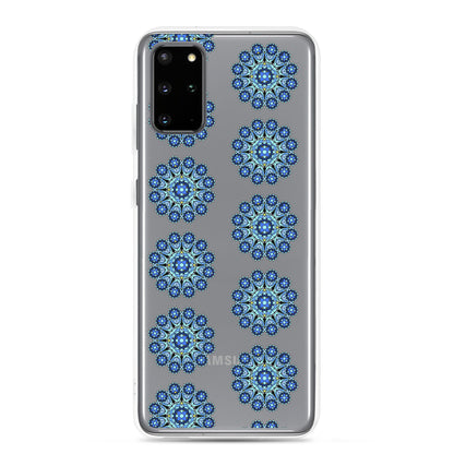 Phonecase for Samsung -  Clear Case With Blue Mandala