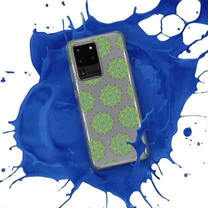 Phonecase for Samsung-  Clear Case With Green Mandala