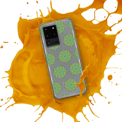 Phonecase for Samsung-  Clear Case With Green Mandala