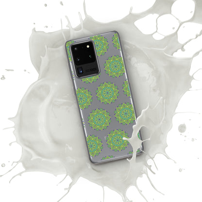 Phonecase for Samsung-  Clear Case With Green Mandala