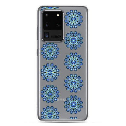 Phonecase for Samsung -  Clear Case With Blue Mandala