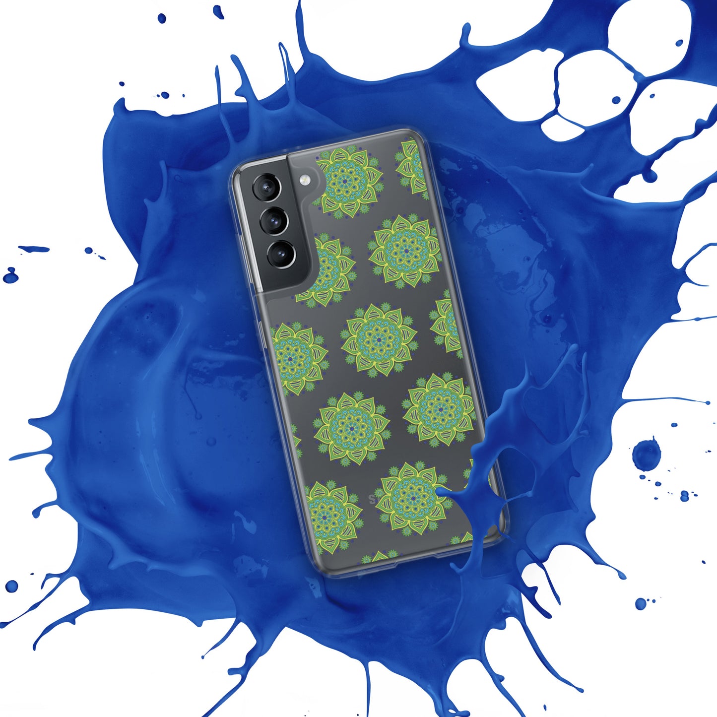 Phonecase for Samsung-  Clear Case With Green Mandala