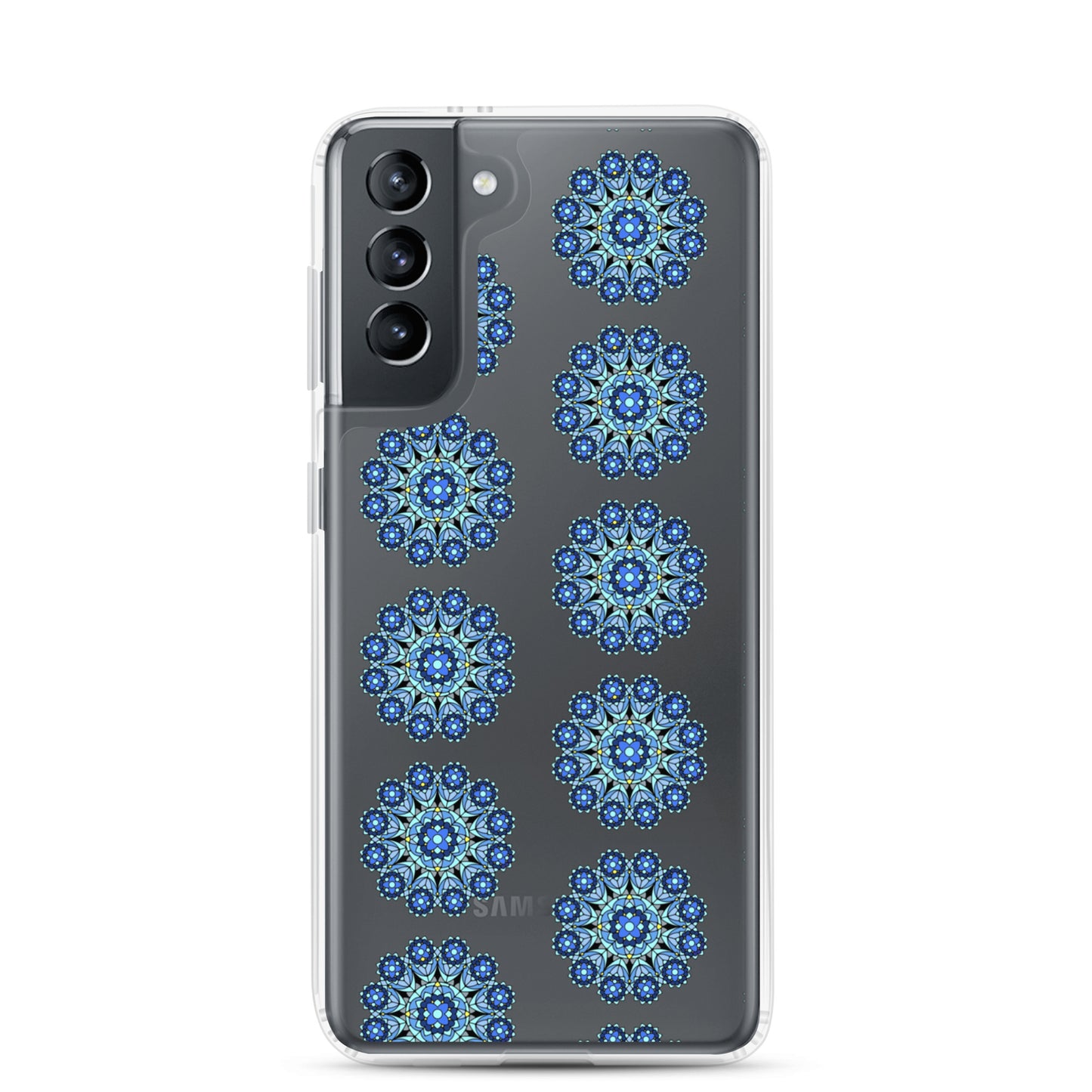 Phonecase for Samsung -  Clear Case With Blue Mandala