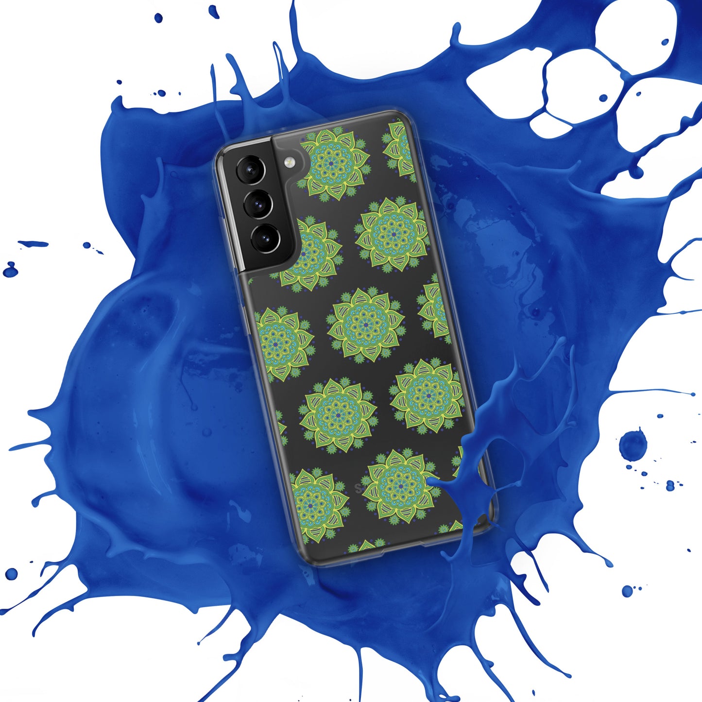 Phonecase for Samsung-  Clear Case With Green Mandala
