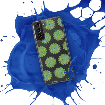 Phonecase for Samsung-  Clear Case With Green Mandala