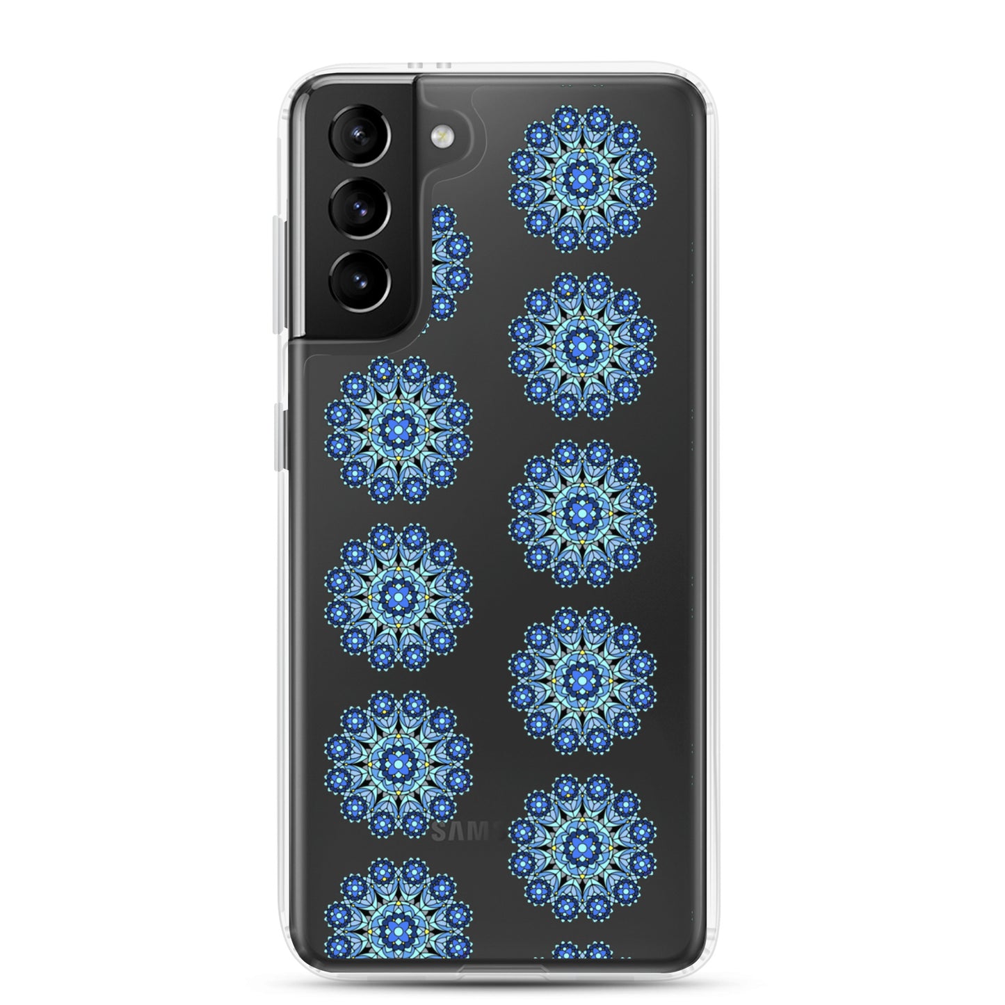 Phonecase for Samsung -  Clear Case With Blue Mandala