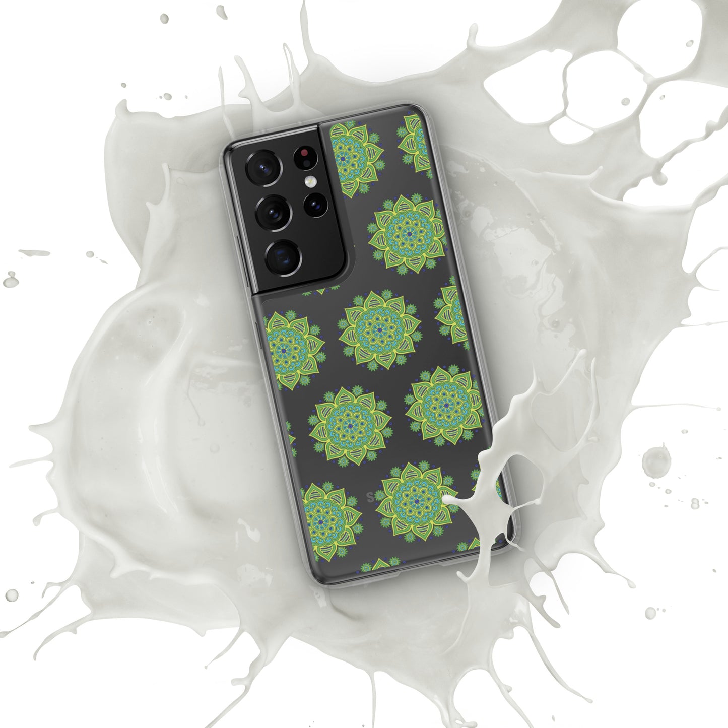 Phonecase for Samsung-  Clear Case With Green Mandala