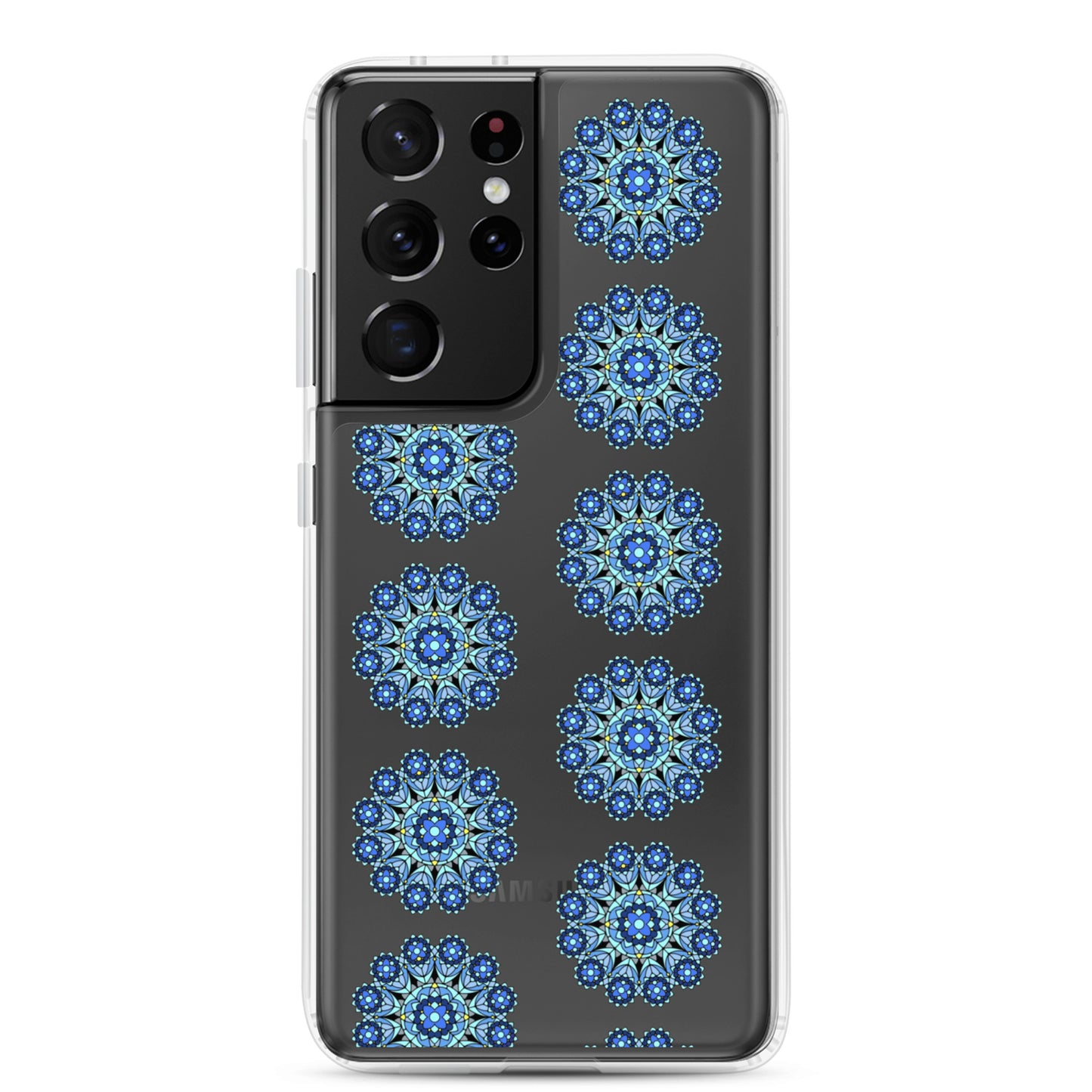 Phonecase for Samsung -  Clear Case With Blue Mandala