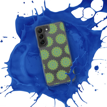 Phonecase for Samsung-  Clear Case With Green Mandala
