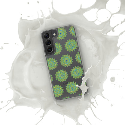 Phonecase for Samsung-  Clear Case With Green Mandala