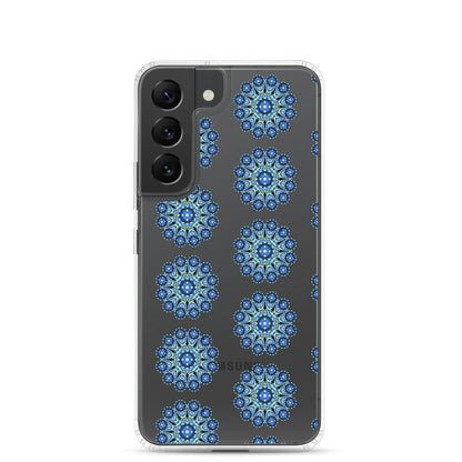 Phonecase for Samsung -  Clear Case With Blue Mandala