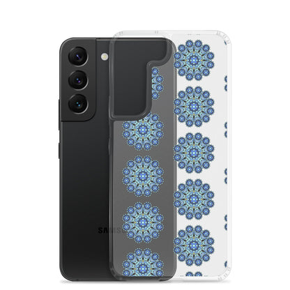 Phonecase for Samsung -  Clear Case With Blue Mandala