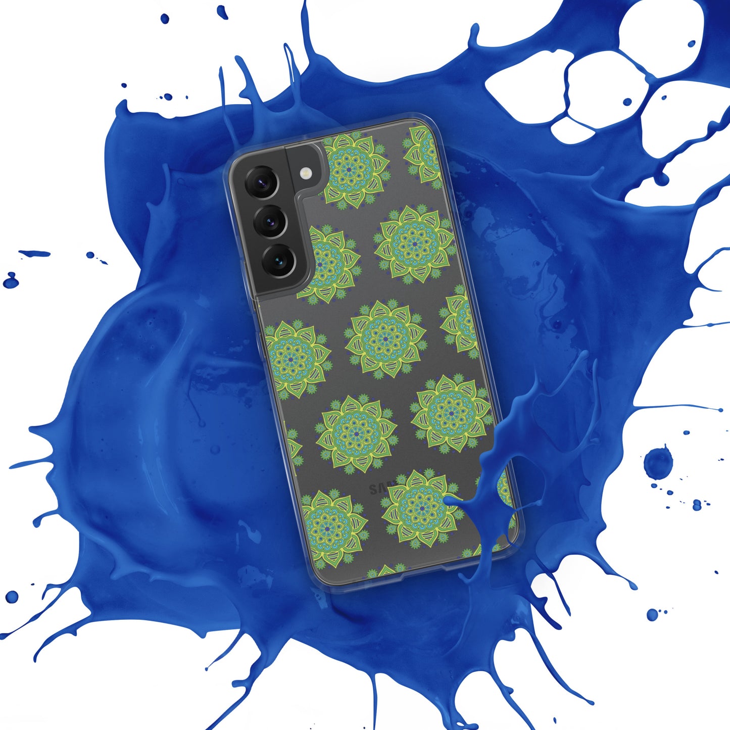 Phonecase for Samsung-  Clear Case With Green Mandala