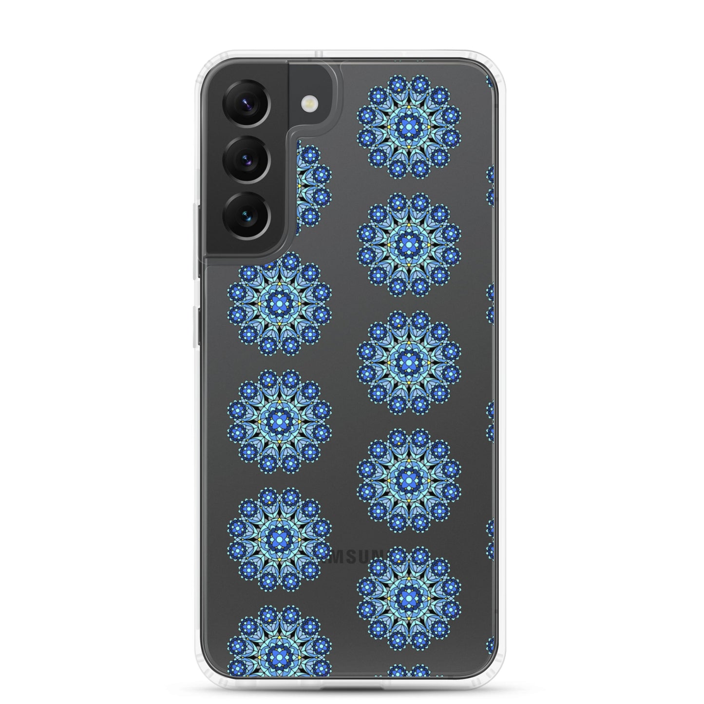 Phonecase for Samsung -  Clear Case With Blue Mandala