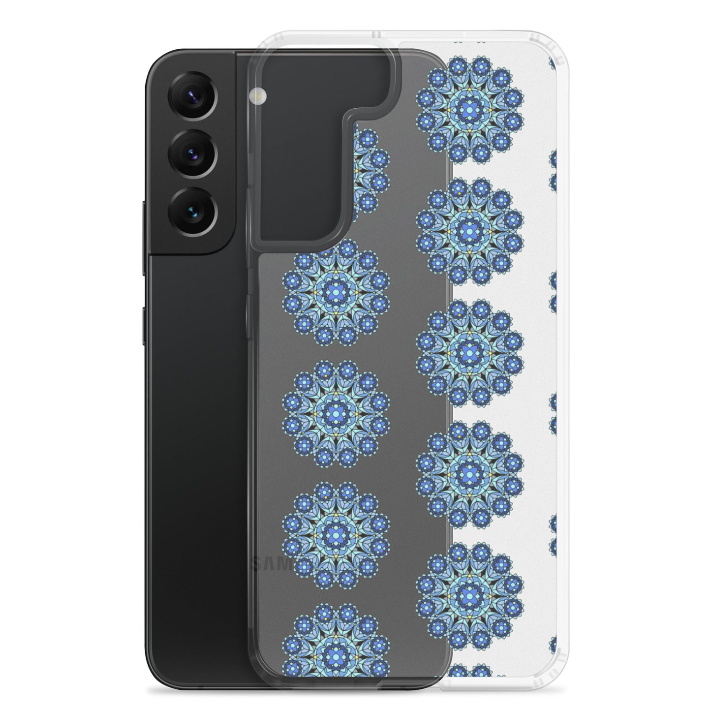 Phonecase for Samsung -  Clear Case With Blue Mandala