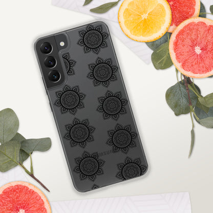 Phonecase for Samsung - Clear Case With Black Mandala