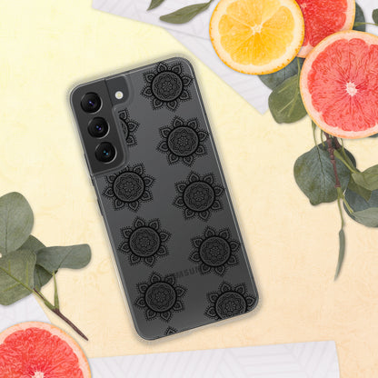 Phonecase for Samsung - Clear Case With Black Mandala
