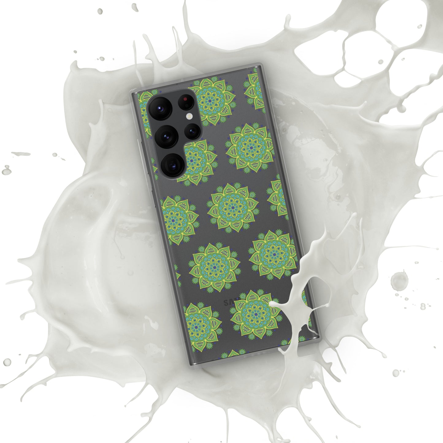 Phonecase for Samsung-  Clear Case With Green Mandala