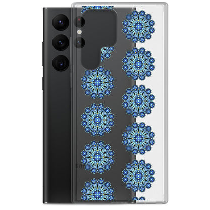 Phonecase for Samsung -  Clear Case With Blue Mandala