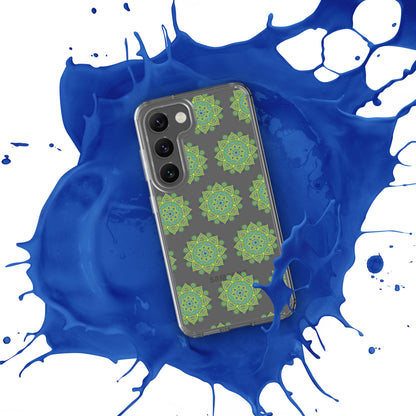 Phonecase for Samsung-  Clear Case With Green Mandala