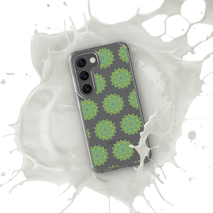Phonecase for Samsung-  Clear Case With Green Mandala