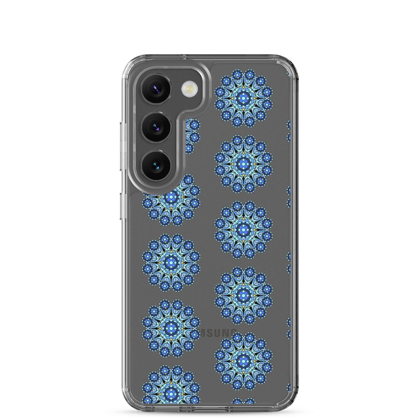 Phonecase for Samsung -  Clear Case With Blue Mandala